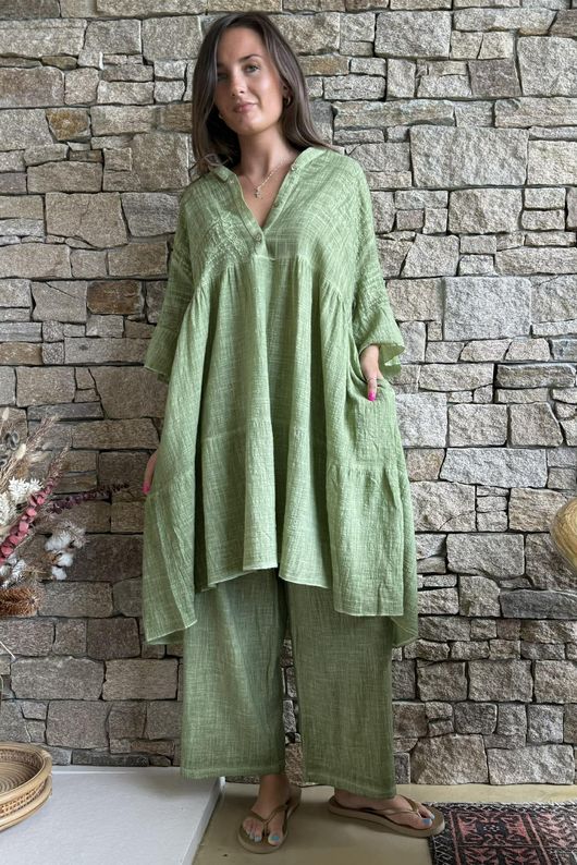 Loom & Thread Embroidered Tiered Smock Dress Washed Lawn